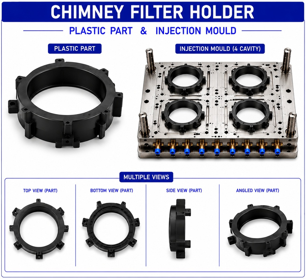 Chimney Plastic Filter Holder Mould and Moulding Service